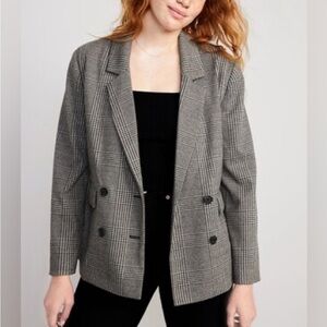 Old Navy Double-Breasted Grey Wool Like Textured Blazer Size XXL